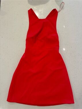 NWOT Zara Trafaluc Red Mini Dress with Cutout Detail Size Small Summer Trendy
